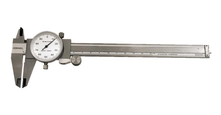 Messschieber mit Rundskala 0-150 mm Ablesung 0,01 mm 1mm/U