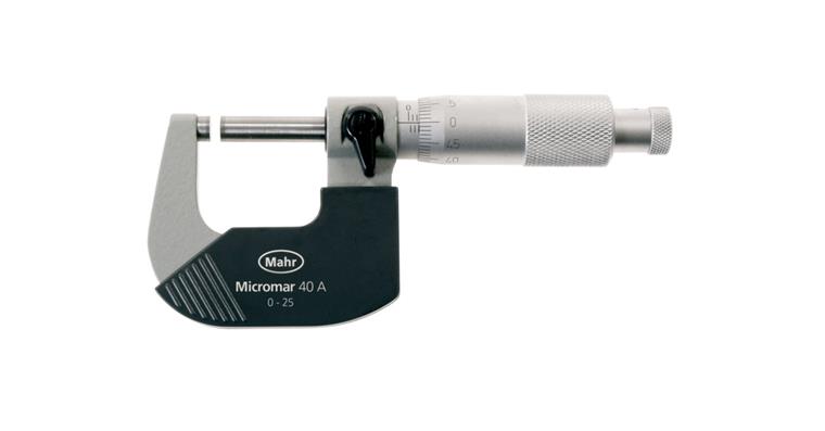 Präzisions-Bügelmessschraube Micromar 40 A MB 0 - 25 mm Abl. 0,01 mm