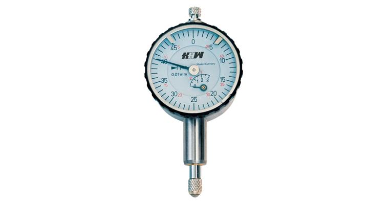 Small dial gauge reading 0.01 mm DIN 878 measuring range 3 mm dia. 32 mm