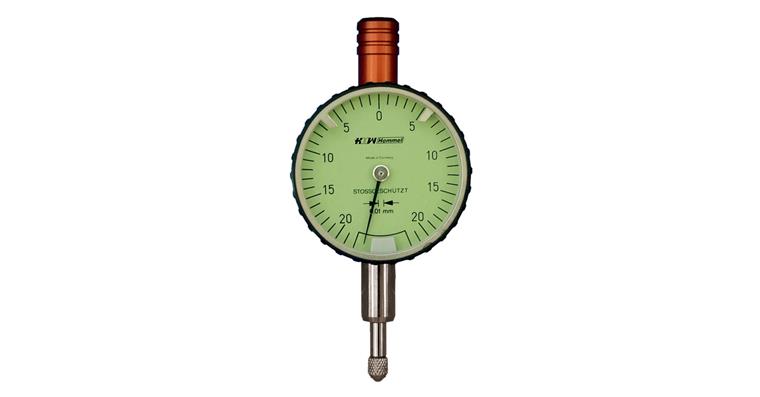 Safety dial gauge reading 0.01 mm large free stroke MR 0.4 mm dia. 40 mm