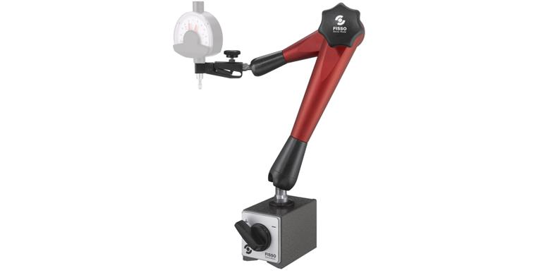 3-D-Mess-Gelenkstativ STRATO µ-LINE mit Schaltmagnet Fuß 75x50x55 H=444 ca.1000N