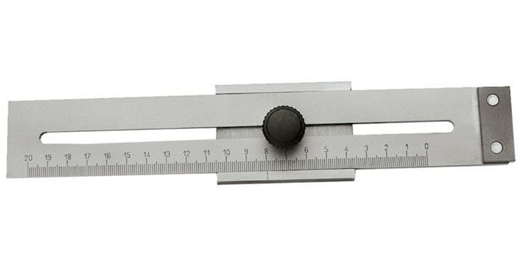 Marking gauge flat stainless millimetre pitch L=200 mm
