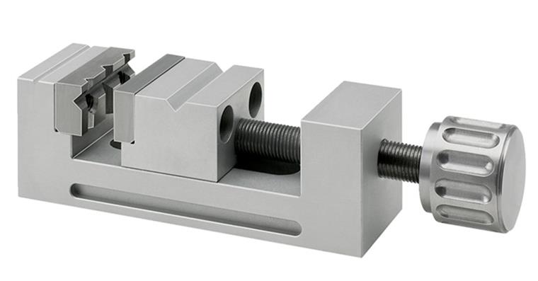 Mini-Präzisionsschraubstock 15mm Backenbreite Messing matt verchromt
