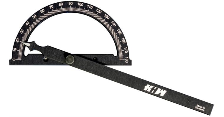 Gradmesser Aluminium gehärtet Bogen-Ø 150 mm Schienenlänge 200 mm