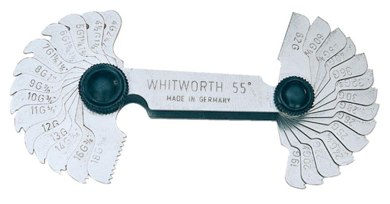 Thread gauge Whitworth thread flank angle 55° 28 pitches 4-62 thread/inch