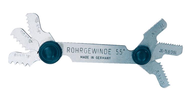 Thread gauge Whitworth pipe thread flank angle 55° 6 inc. 8-28 threads/inch