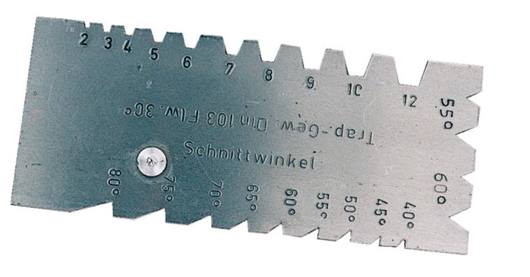Comb. turning + threading tool gauge f. trapezoidal, Whitworth + metric threads