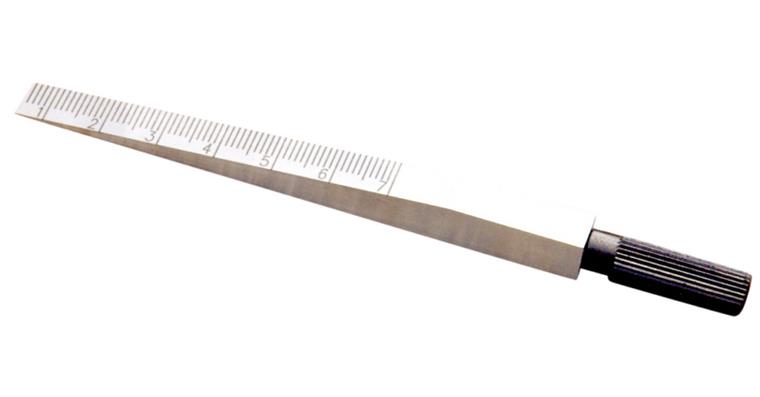 LIZZARD Messkeil aus Stahl mattverchromt Messbereich 0,5-7,0 mm