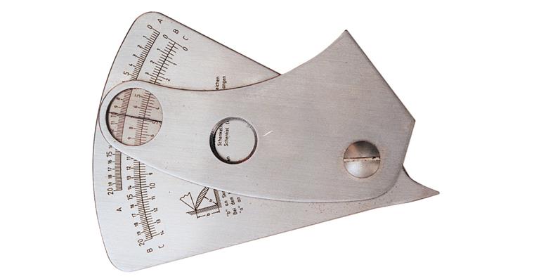 LIZZARD Kehlnahtmesslehre DPB Ablesung 0,1 mm rostfrei in Tasche