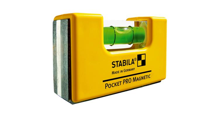 Pocket spirit level Pro magnetic 70x20x40mm with belt clip accuracy +/- 1 mm/m