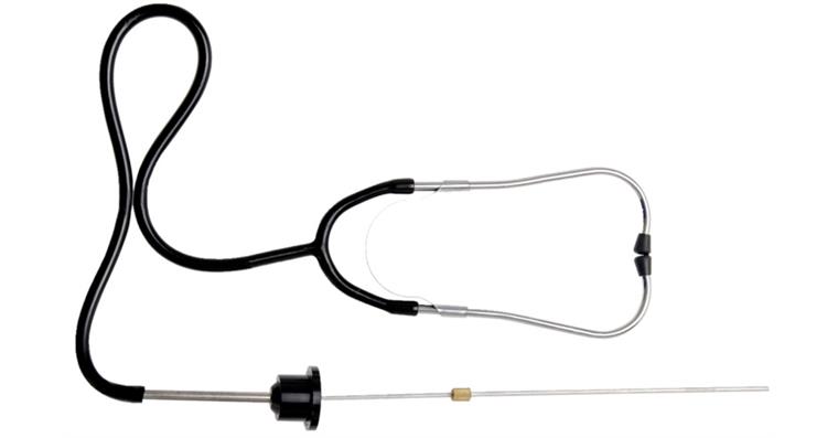 Automotive stethoscope with steel tip