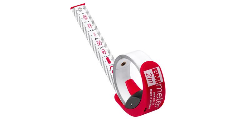 Taschen-Bandmaße BMImeter 3m x16mm Edelstahlband weiß lackiert EG Kl II