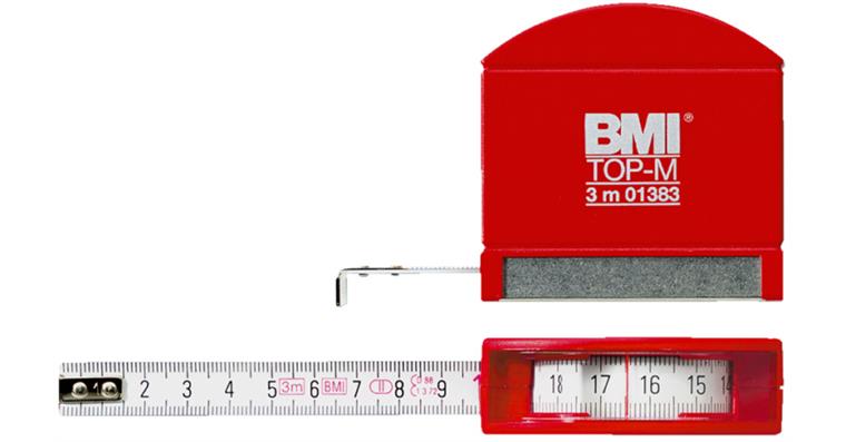 Pocket tape rule st. steel base EG-acc. II view. window tape width 13mm L=2m