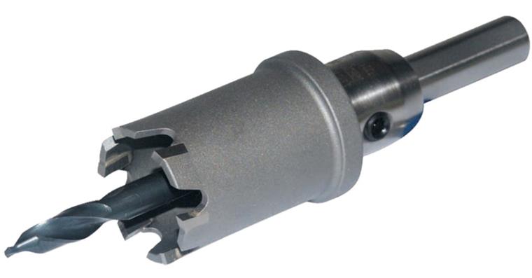 Carbide hole saw with shank long design dia. 57 mm