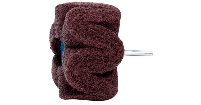 POLINOX® nonwov abr. crimped syn. corundum 80x50 mm shank 6 mm grit 180