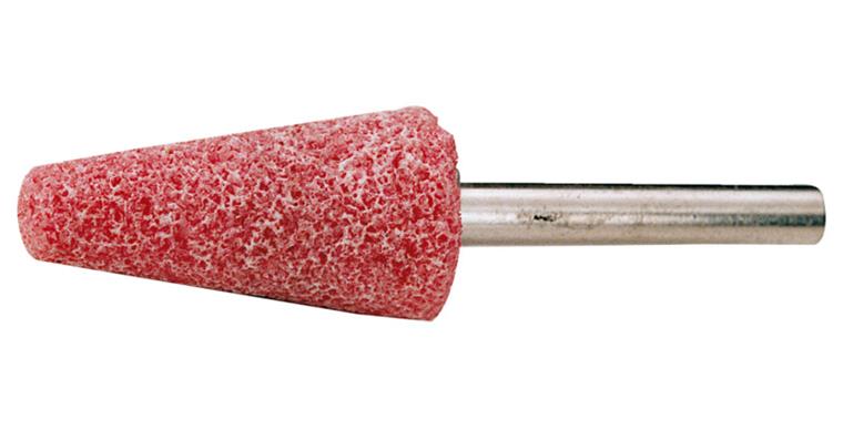 Conical mounted point shank dia. 6 mm corundum pink dia. 25x70 mm