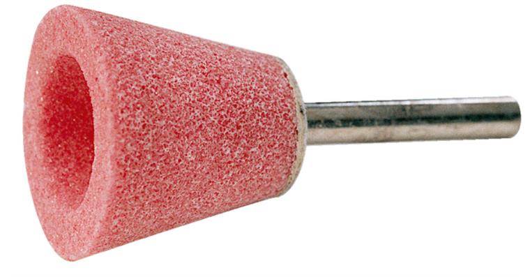Cup mounted point tapered shank diameter 6 mm corundum pink dia. 32x29 mm