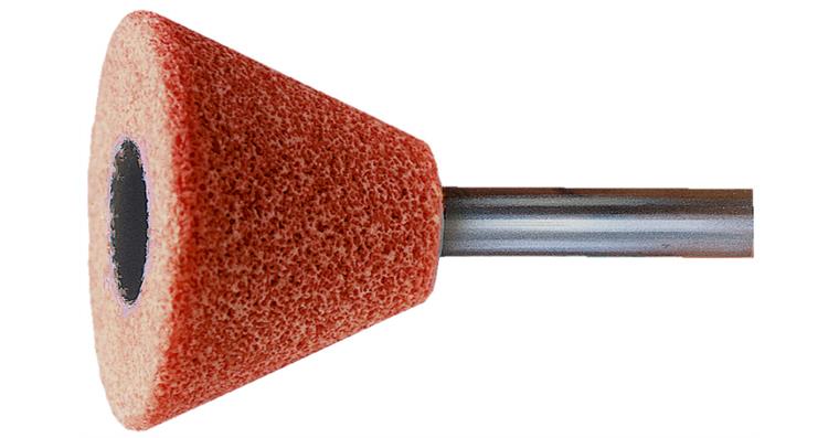 Cup mounted point tapered cor. shank dia. 6 mm, grit coarse 24 DxH 32x25 mm