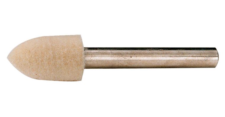 Ogival felt polishing point shank diameter 6 mm diameter x length 12x20 mm