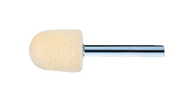 Felt polishing point rounded roller shank dia. 6mm head dia. x length 20x25mm
