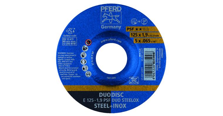 Combination sanding disc depressed centre univ. line PSF DUO STEELOX 115x1.9mm