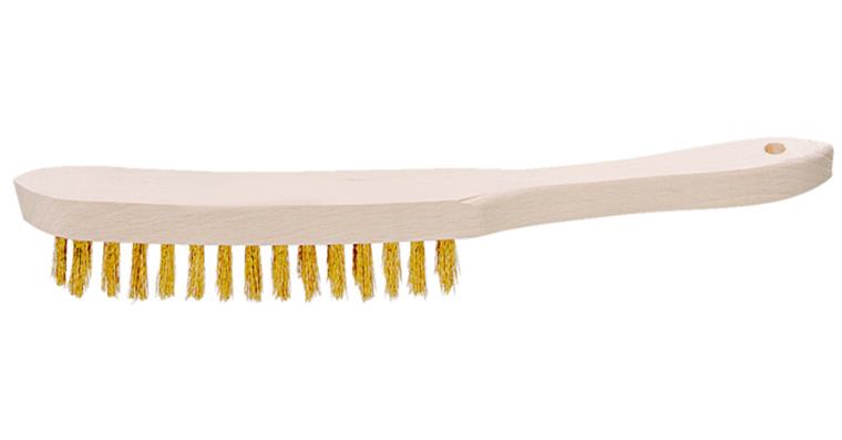 ATORN wire hand brush, brass wire, 4 rows, wire diameter 0.3 mm