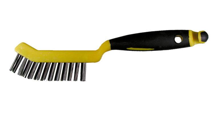 Brake calliper brushes smooth steel wire 2-row plastic handle 245 mm