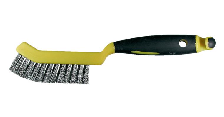 Brake calliper brushes crimped steel wire 2-row plastic handle 245 mm