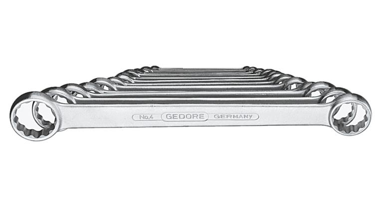 1050504112 Gerader Ringschlüssel-Satz DIN 837 B V31CrV3-Stahl 12teilig SW 6x7-30x32 mm
