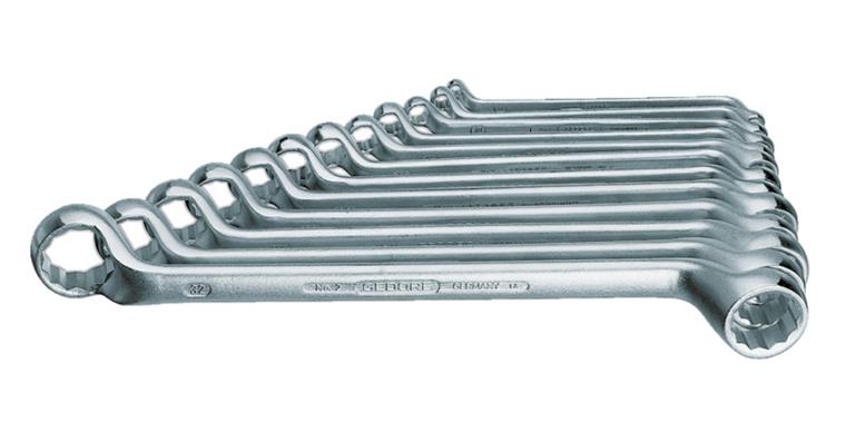 1050513101 Gekröpfter Ringschlüssel-Satz DIN 838 V31CrV3-Stahl 8teilig SW 6x7-20x22 mm