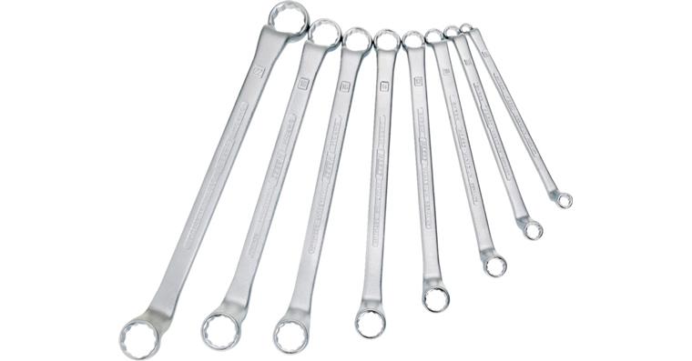 1050514204 Gekröpfter Ringschlüssel-Satz DIN 838 CV-Stahl 12teilig SW 6x7-27x32 mm