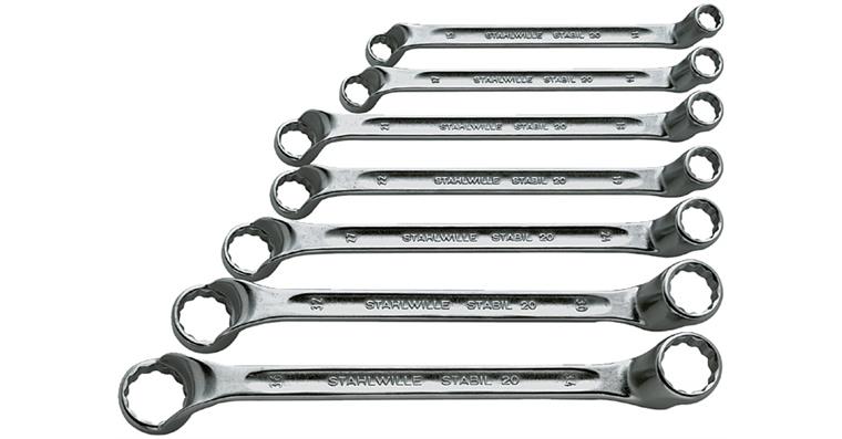 1050516201 Gekröpfter Ringschlüssel-Satz DIN 838 CA-Steel 7teilig SW 6x7-18x19 mm