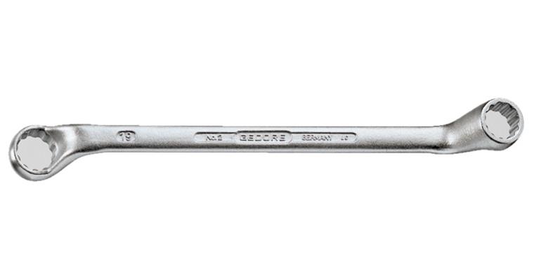 Gekröpfter Ringschlüssel DIN 838 CV-Stahl SW 10x13 mm mit UD-Profil