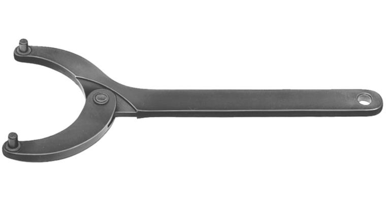 Articulated face wrench with pin dia. 6 mm pin width 80-125 mm