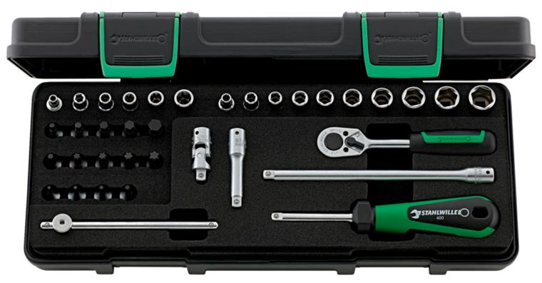 1051038107 1/4 inch hexagon socket set 36 pieces AF 5-13 mm in ABS plastic box