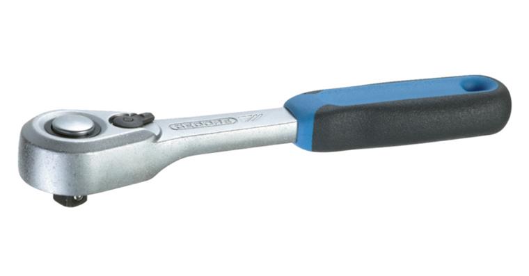 1/4 inch lever reversible ratchet DIN 3122 CV steel length 129 mm