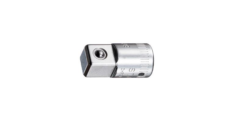 Adapter 1/4 inch drive to 3/8 inch output chrome-plated chrome-alloy steel