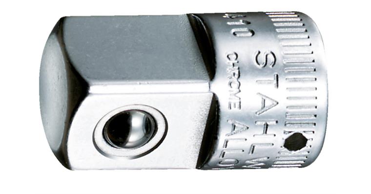 Adapter 1/4 inch drive to 1/2 inch output chrome-plated chrome-alloy steel