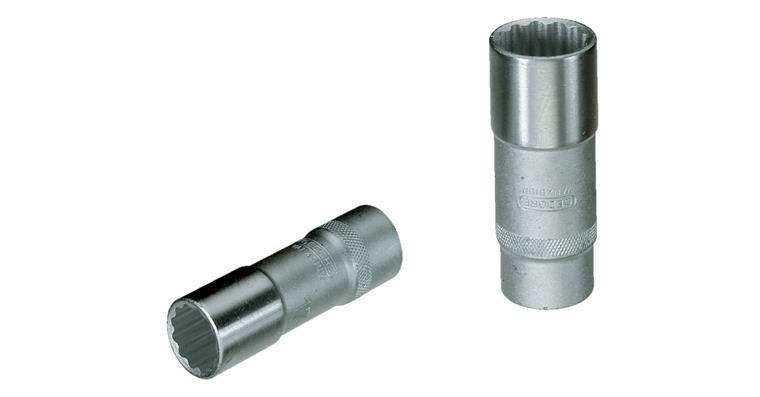 1/2 inch bi-hexagon socket long DIN 3124 CV steel AF 10 mm
