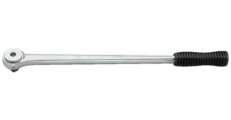 1/2 inch rot. head rev. ratchet DIN 3122 CV steel finely toothed length 400 mm