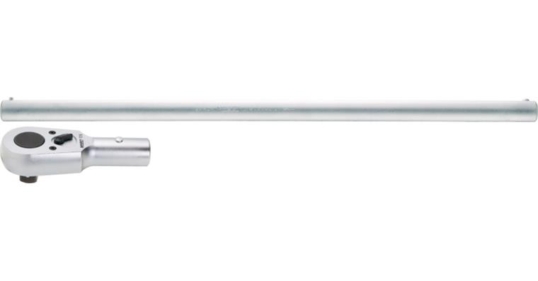 3/4 inch lever reversible ratchet DIN 3122 with extension tube length 620 mm