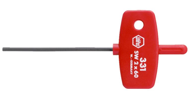 Hex pin wrench with key grip AF 1.5 mm blade length 60 mm