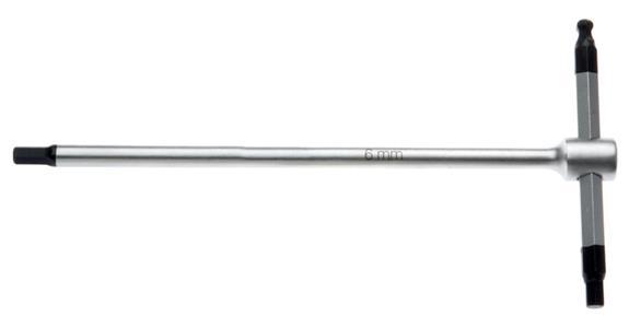 6kant-Kugelkopf-Stiftschlüssel T-Griff Länge 126 x 65 mm SW 2,5