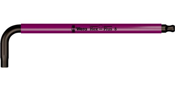 Langer 6kant-Kugelkopf Stiftschlüssel Hex-Plus Farbe rot SW 6,0 mm
