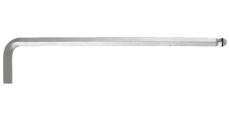 Long hexagon ball head pin wrench with retaining ring CV steel AF 5 mm