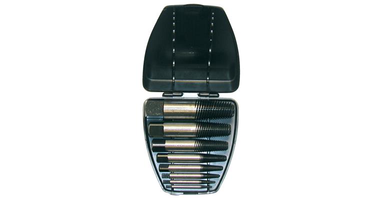 Screw extractor set 5 pieces in cassette size 1-5