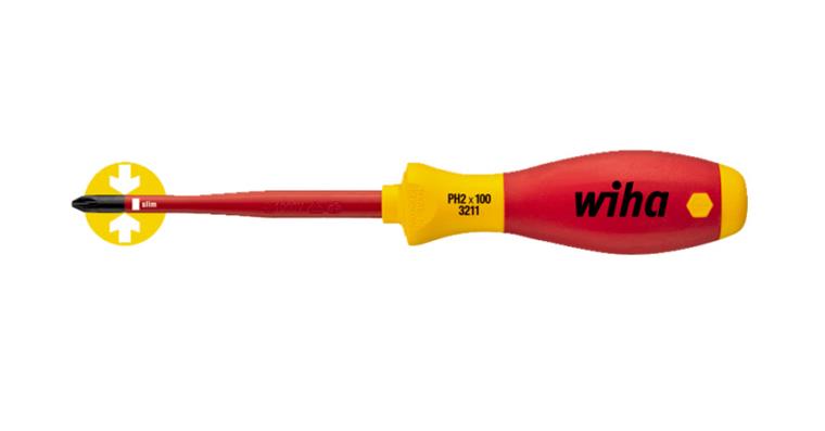 WIHA slimFix VDE cross-head screwdriver PH 2 x 100 mm SoftFinish handle