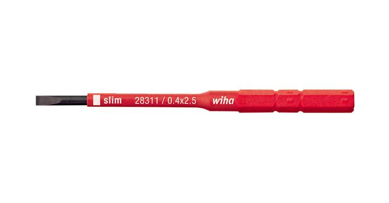 WIHA VDE slotted bit 4.0 x 0.8 mm for 6-mm holder