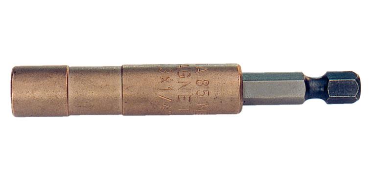 1/4 in universal bit holder E6.3 beryllium sleeve snap ring perm. magnet L75 mm