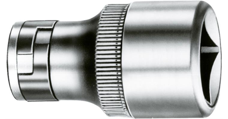 Adapter with retaining ball drive 1/2 inch square output 1/4 inch bit